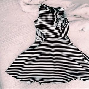 Striped fit and flare dress